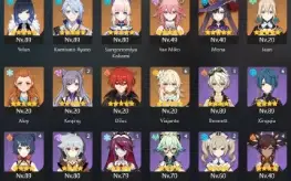 AR56, 21T5 Ganyu C1, Yelan + Bis, Kazuha, Hutao Kokomi,Zhong