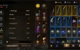 Diablo Immortal Lv60+181 4200 CP 820 ress + 220 poder de gem