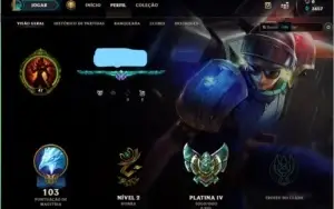 Conta lol platina 4, 40 champs,10 skins