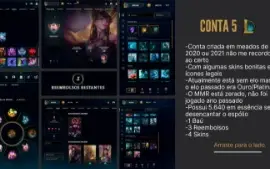 🔥Conta LOL - Irelia Prestígio - Ex Ouro e Platina🔥