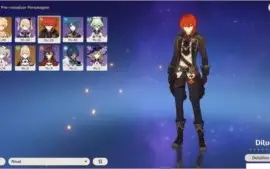 Conta Genshin Impact com Diluc e outros 5* Rank 18