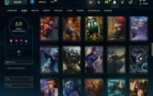 Conta Unranked com 126 Champs e 60 Skins + 18 Fragmentos