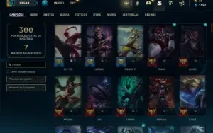 Conta Unranked com 126 Champs e 60 Skins + 18 Fragmentos