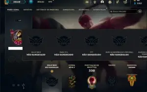 Conta Unranked com 126 Champs e 60 Skins + 18 Fragmentos