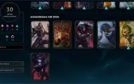 Conta LOL Diamante 2 com 1352 de rp, todas as skins do Swain
