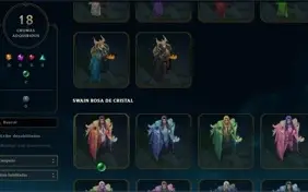 Conta LOL Diamante 2 com 1352 de rp, todas as skins do Swain