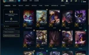 Conta prata 1 com 34 champs e 6 skins