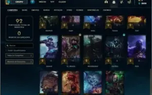 Conta prata 1 com 34 champs e 6 skins