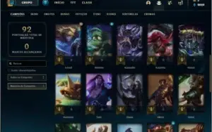 Conta prata 1 com 34 champs e 6 skins