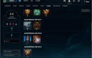 Conta prata 1 com 34 champs e 6 skins