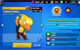 Brawl Stars Conta 4k TOP Skin Corvo Fenix