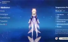 Conta genshim Ar10,Mona,Shenne,Kokomi