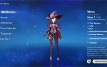 Conta genshim Ar10,Mona,Shenne,Kokomi