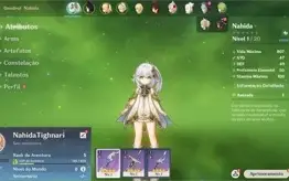 Conta Genshin Impact AR 5 com Nahida e Tighnari