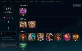 Conta lol 220 skins ja foi mestre