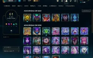Unranked com 40 Champs e 6 Skins +1 Fragmento