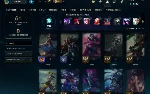 Unranked com 40 Champs e 6 Skins +1 Fragmento