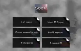 501 jogos, Nível 13 steam, Com infos de criação