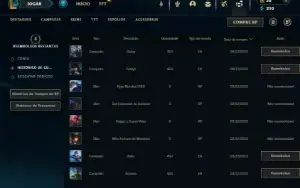 Bronze 4 com 40 Champs e 14 Skins + 2 Espolios