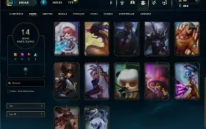 Bronze 4 com 40 Champs e 14 Skins + 2 Espolios