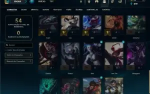 Bronze 4 com 40 Champs e 14 Skins + 2 Espolios