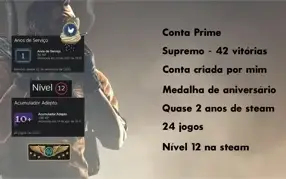 24 JOGOS, CONTA PRIME, SUPREMO E MOEDA 10 YEARS BIRTHDAY CS