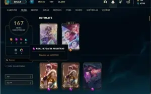 Conta bronze 1 com 145 Champs e 167 Skins + 2 Prestigios