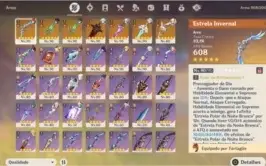 Genshin impact rank 58 com 12 chars 5 e 7 armas t5