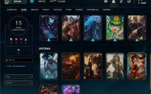 Conta Unranked com 15 Skins e 24 Champs