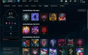 Conta Unranked com 15 Skins e 24 Champs