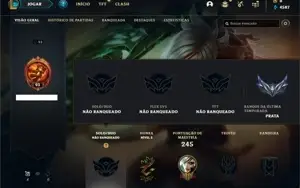 Conta Unranked com 15 Skins e 24 Champs