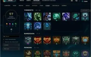 Conta LOL - 141 Campeões + 196 Skins (2 Míticas) habilitadas