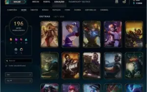 Conta LOL - 141 Campeões + 196 Skins (2 Míticas) habilitadas