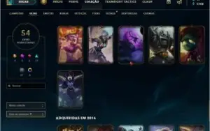 Conta de LoL: Level 192/Ouro III/ (2 skins/chromas raras)