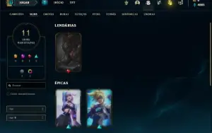 Conta prata 2 com 45 Champs e 11 Skins + 3 Espolios