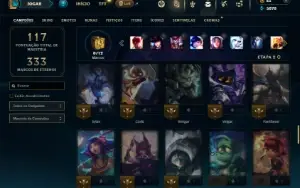 Ferro 1 com 70 Champs e 18 Skins