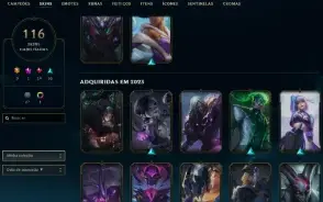Unranked com 150 Champs e 116 Skins
