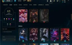 Bronze 2 com 105 Champs e 63 Skins ( Mais de 30 Jogos )