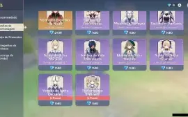 GENSHIN IMPACT - AR56 8 Personagens T5 e 6 Armas T5+17 Tiros
