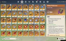GENSHIN IMPACT - AR56 8 Personagens T5 e 6 Armas T5+17 Tiros