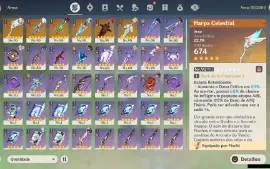 GENSHIN IMPACT - AR56 8 Personagens T5 e 6 Armas T5+17 Tiros