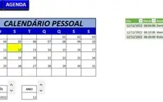 Planilha Excel: Calendário/Agenda Pessoal