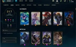 Conta bronze 2 com 110 Champs e 217 Skins + 30 Cromas