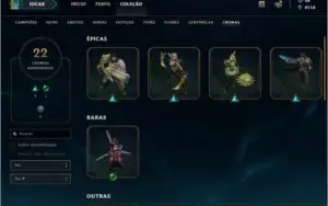 Conta de LoL D4,Nível 235, 133 skins
