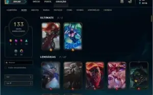 Conta de LoL D4,Nível 235, 133 skins