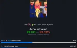 CONTA STEAM / NÍVEL 14 / 9 ANOS / 204 JOGOS