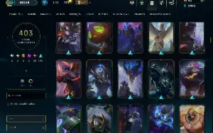Unranked com TODOS os champs e 403 Skins ( Nivel 462 )