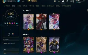 Unranked com TODOS os champs e 403 Skins ( Nivel 462 )