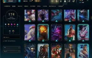 Unranked com 150 Champs e 174 Skins ( ADC / SUP )