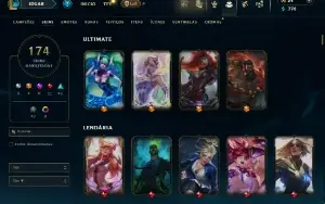 Unranked com 150 Champs e 174 Skins ( ADC / SUP )